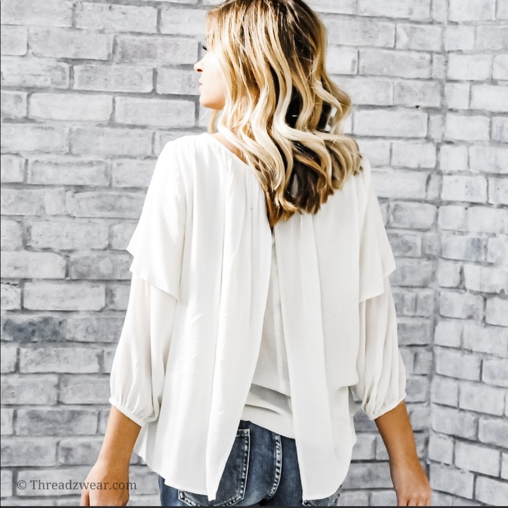 ✨JUST IN ✨BOHEMIAN LAYERED LACE DETAIL BLOUSE - Picture 3 of 3